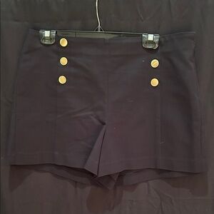 C - LOFT Dark Blue High Waist Shorts with Gold Accents